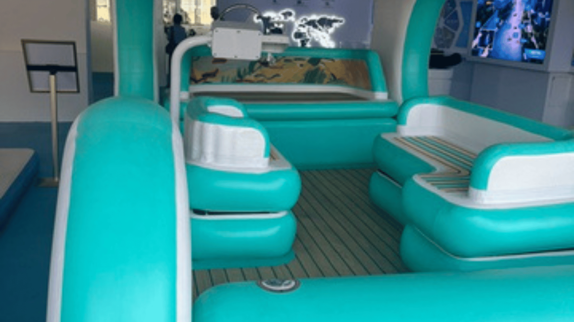 Wide interior view of autonomous electric inflatable craft